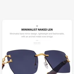 HAYDEN haiza Men Rectangle Sunglasses with Polarised Lens Sunglasses Wood cherry image 2