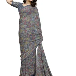 KANOODA Ethnic Motifs Printed Pure Georgette Saree-image-27