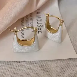 Celestique Handbag Shaped Hoop Earrings-picture-27