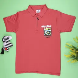 V-Mart Boys Printed Polo Collar Cotton T-shirt-image-74