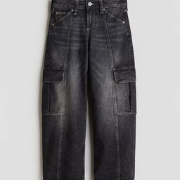 H&M Girls Wide Leg Cargo Jeans-picture-16