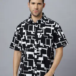 The Roadster Lifestyle Co. Men Geometric Printed Cotton Relaxed Fit Casual Shirt-image-66