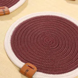 Umami Studio 6-Pcs Maroon Rope Table Placemats image 2