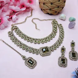 VATSALYA creation Gold-Plated Artificial Stones Jewellery Set-picture-6