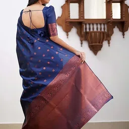 Snofi Creation Ethnic Motifs Zari Art Silk Handloom Banarasi Saree image 3