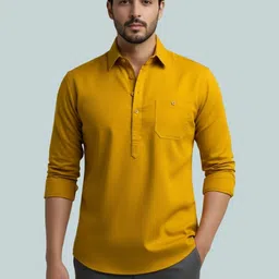 univibe Men Solid Cotton Short Kurta-picture-36