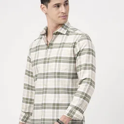 VASTRADO Men Classic Slim Fit Opaque Checked Casual Shirt image 4