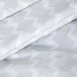 HOKIPO Grey & Off White Striped Microfiber AC Room 210 GSM Double Bed Comforter image 3