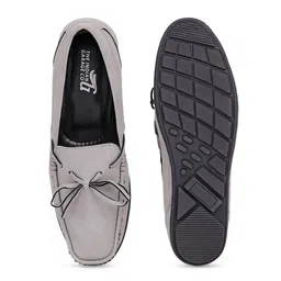 The Indian Garage Co Men Grey Textured Suede Slip-On Loafers image 2