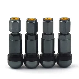 kyne Black Chrome Finish Alloy Steel Tubeless Tyre Valves,High Performance Clamping (Pack of 4) image 3