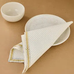 Fabindia Cream 6 Pieces Printed Cotton Table Napkins image 3