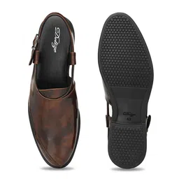 Delize Men Brown & Black Shoe-Style Sandals image 5