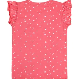 BAESD Girls Pack Of 2 Typography Printed Cotton Flutter Sleeves T-shirt image 5