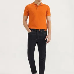 United Colors of Benetton Men Solid Polo Collar Pure Cotton T-shirt image 4