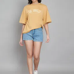 trend level Trend LevelTypography Printed Oversized Cotton T-shirt image 4