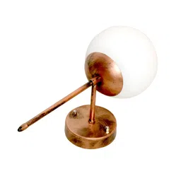KINIS Copper-Toned & White Metal Spherical Shaped Wall Lamp With Bulb image 4