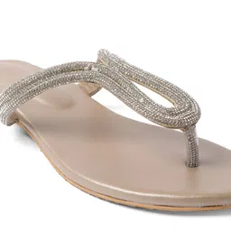 CHY Women Embellished Open-Toe Flats image 3