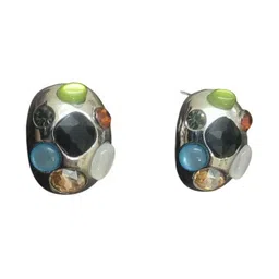 MYSTERIOUSMART Oval Studs Earrings image 2