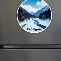 GIFTSHALA White & Blue Pahalgam Printed Decorative Magnets image 5