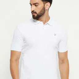 RENUOVO Men Polo Collar Applique T-shirt-image-5