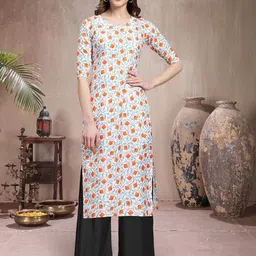 Ethnic basket Women Multicoloured Poly Crepe Kurta Sets-picture-51