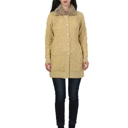HAUTEMODA Women Cable Knit Woollen Cardigan-image-91