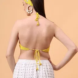 Velvery Halter Neck Cotton Crochet Bralette Crop Top image 5