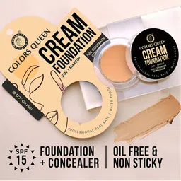 Colors Queen 2 in 1 Makeup Full Coverage Cream Foundation Concealer 5 g - 626B image 4