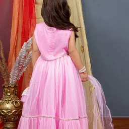 Bella Moda Girls Embroidered Thread Work Ready to Wear Lehenga & Blouse With Dupatta image 3