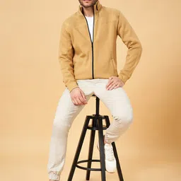 Urban Ranger by pantaloons Mock Collar Front-Open Sweatshirt image 5