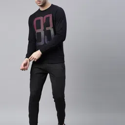 Proline Active Men Navy Blue Printed Sweatshirt image 5