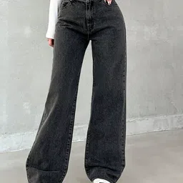 ROBECULT COLLECTION Women Comfort Straight Fit High-Rise Light Fade Acid Wash Stretchable Jeans-image-63