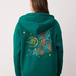 Trendyol Women Graphic Printed Hooded Oversized Sweatshirt-image-35