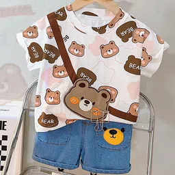 LULU & SKY Unisex Kids Printed T-shirt with Shorts-picture-36