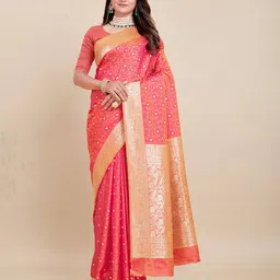 Rujave Pack Of 2 Ethnic Motifs Woven Design Zari Kanjeevaram Saree-image-15