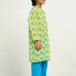 Somersault Boys Floral Printed Regular Pure Cotton Kurta with Trousers image 3
