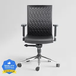 godrej interio Elite Leatherette Office Adjustable Arm Chair-picture-11