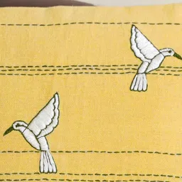 Mid July Home Yellow & Off White Set of 2 Ethnic Motifs Square Cushion Covers image 3