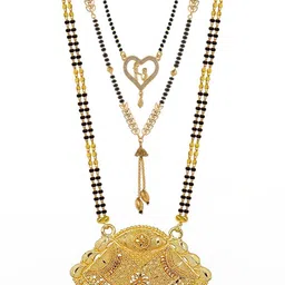 Bhanu diam Gold-Plated Brass Mangalsutra-picture-35