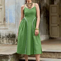 OBSHIVKA Linen Fit & Flare Midi Dress-picture-23