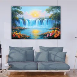 Viventiq Blue Canvas Wall Paintings image 3