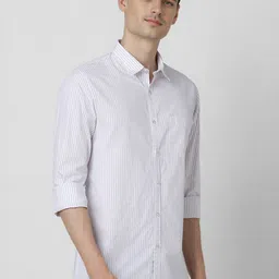 Peter England Casuals Men Slim Fit Opaque Striped Casual Shirt image 4