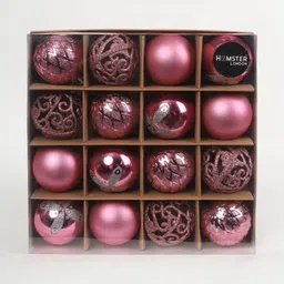 hamster london CraftVatika 16-Pcs Pink Christmas Ball Hanging Festive Decor-picture-10