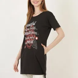 Linoges Women Typography 2 Printed Pockets 1 T-shirt image 3