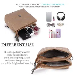 LUNA & SOL Women Textured Crossbody Quilted Satchel Bag image 3