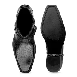 Bxxy Men Textured Height Increasing Elevator Block Heel Chelsea Boots image 4