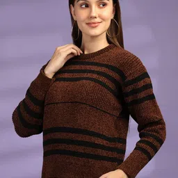 Mast & Harbour Women Striped Woollen Pullover image 2