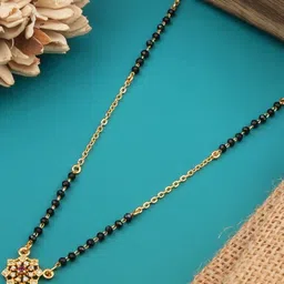 TKRB SALES Gold Plated Artificial Stones Studded And Beaded Mangalsutra-picture-18