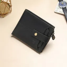 SAMTROH Men Zip Detail Leather Two Fold Wallet image 2