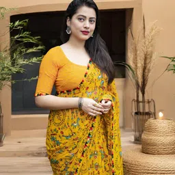 Ambuja International Warli Pure Georgette Saree image 3